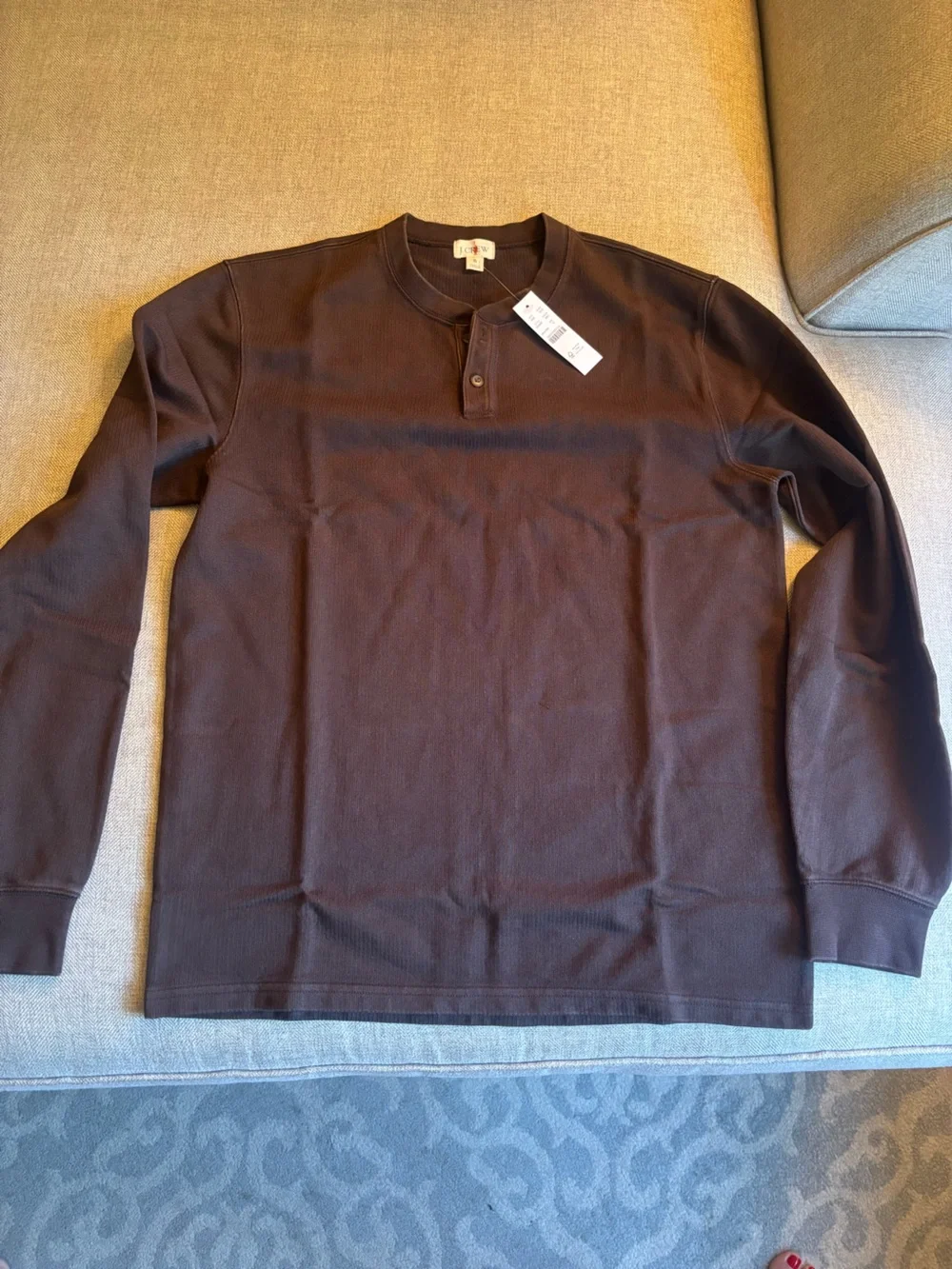 J. Crew MENS Dark Brown Long-Sleeve Henley